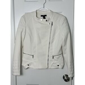 H&M White Biker Jacket